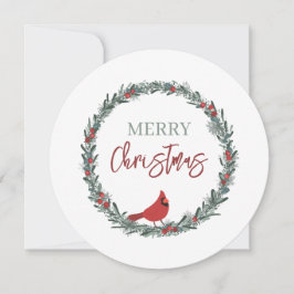 Cartão Guirlanda de Frutas Vermelhas e Papo-de-Anjo Natal