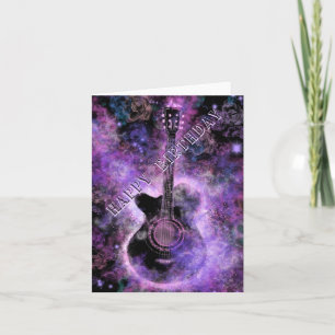 Cartão Guitar Music Happy Birthday Card