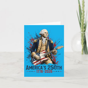Cartão Guitar Pai Fundador 250º Aniversário 250 Anos