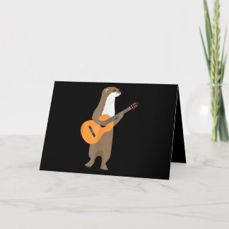 Cartão Guitarista Mais Lontra Crianças E Guitaristas Arte