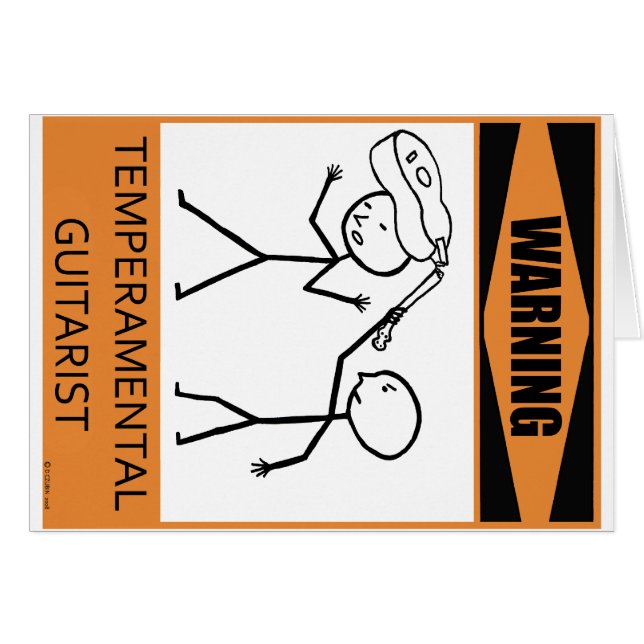 Cartão Guitarista Temperamental (Frente Horizontal)