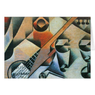 Cartão Guitarra (Banjo) e Óculos, Juan Gris, Arte Antiga