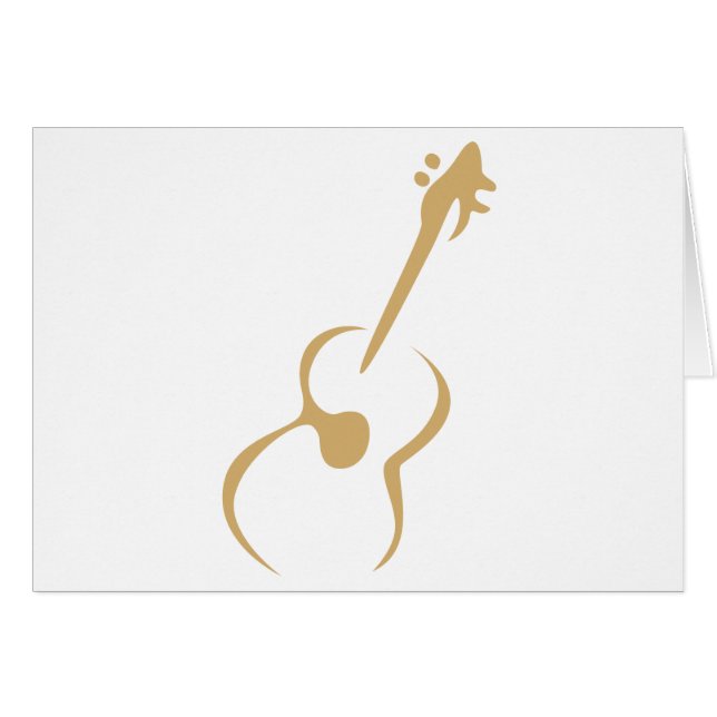 Cartão Guitarra clássica no estilo do desenho da abanada (Frente Horizontal)