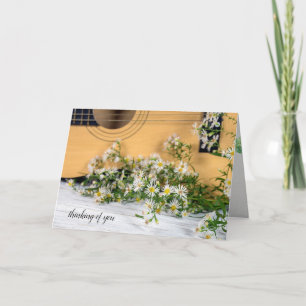 Cartão guitarra com wildflowers