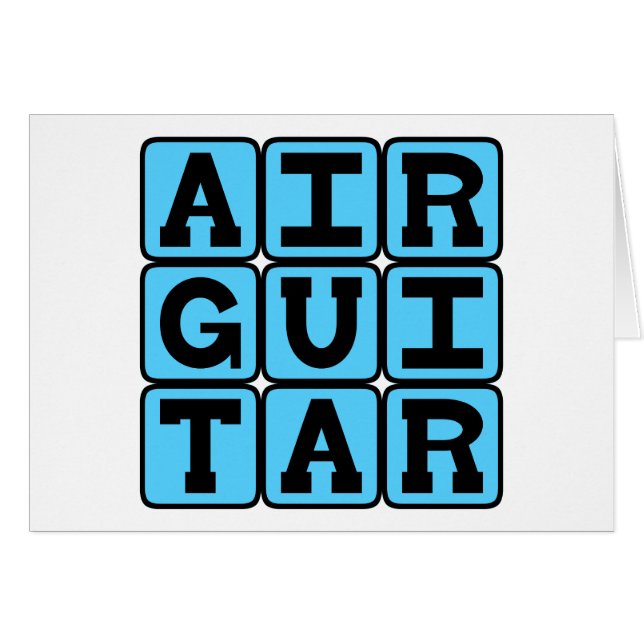 Cartão Guitarra de Ar, Instrumento Musical Falso (Frente Horizontal)