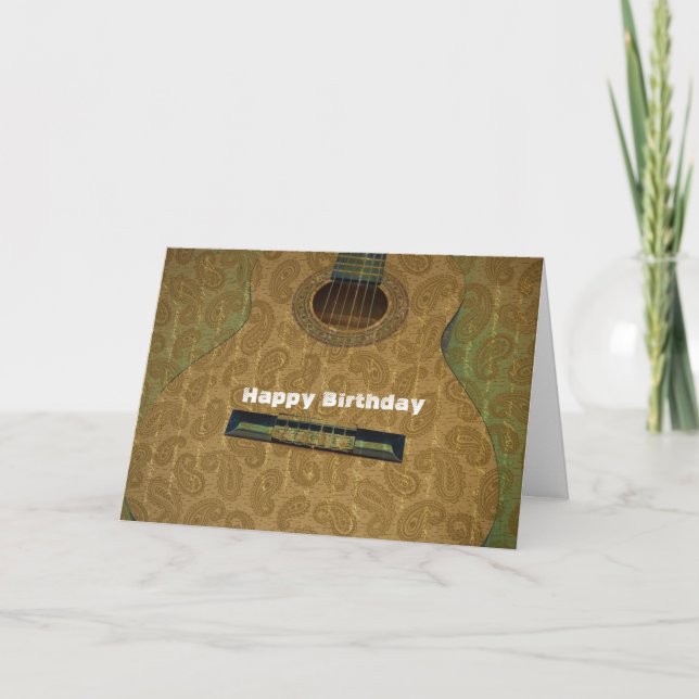 Cartão Guitarra de Paisley (Frente)