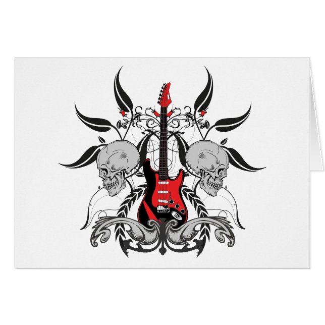 Cartão Guitarra do Grunge (Frente Horizontal)