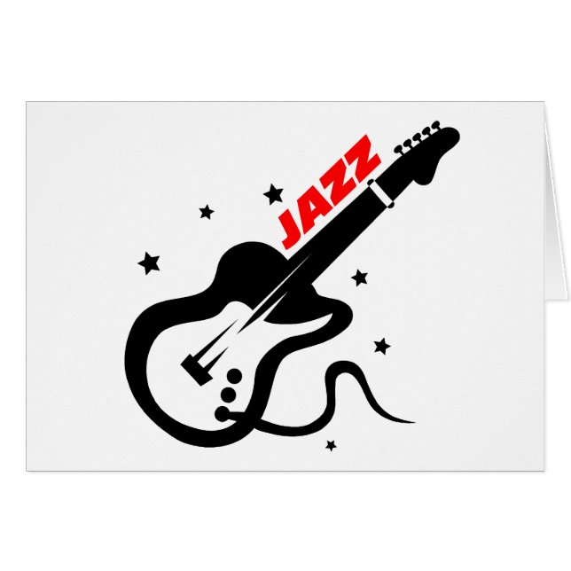 Cartão Guitarra do jazz (Frente Horizontal)