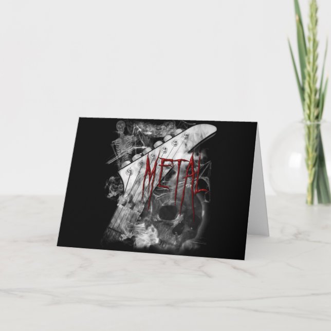 Cartão Guitarra do metal da morte (Frente)