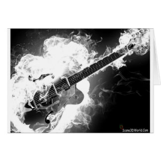 Cartão Guitarra Elétrica Rockabilly no Monocromo Fogo