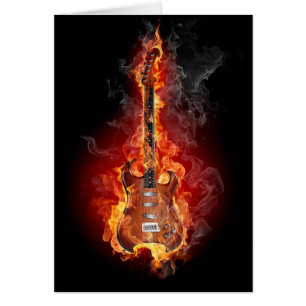 Cartão Guitarra flamejante da rocha