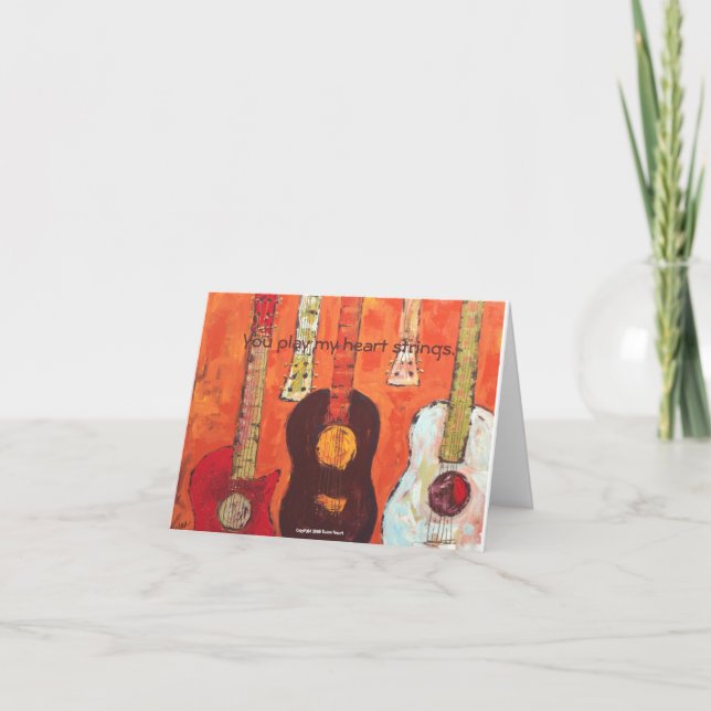Cartão guitarra, você joga minhas cordas do coração. (Frente)