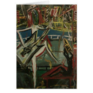 Cartão Guitarrista Abstrato