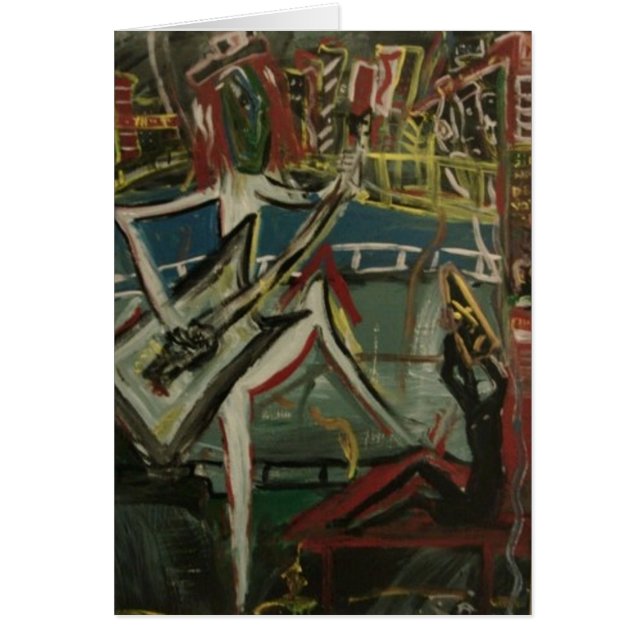 Cartão Guitarrista Abstrato (Frente)