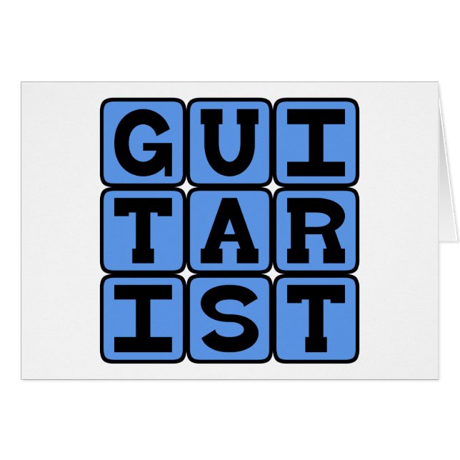 Cartão Guitarrista, Músico de Cordas (Frente Horizontal)