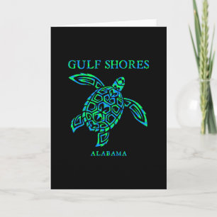 Cartão Gulf Shores Alama Retrô Tartaruga Marinha Meninos