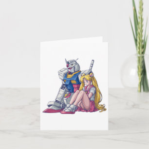 Cartão Gundam E Lua, Um Cruzamento Mágico Mecha