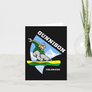 Cartão Gunnison Colorado Snowboard Snowboarder Kids Sa