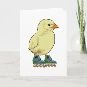 Cartão Guria como patinador inline com patins inline