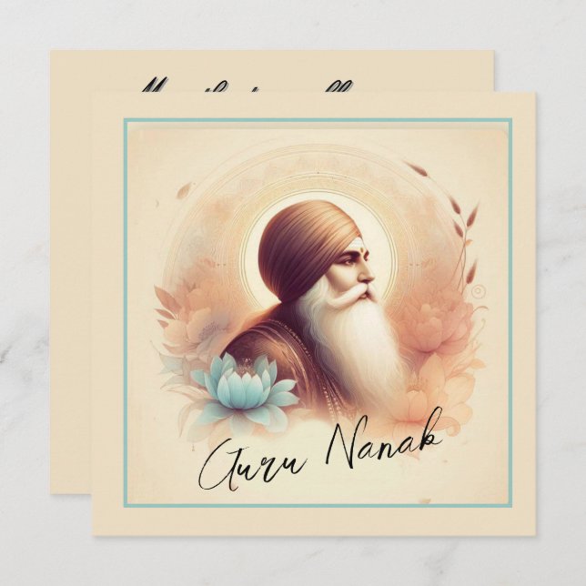 Cartão Guru Nanak (Frente/Verso)