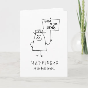 Cartão Guru Zelda adiciona um nome Felicidade de Aniversá