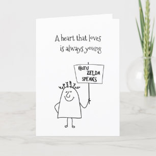Cartão Guru Zelda Fala Divertido Personalizar Aniversário