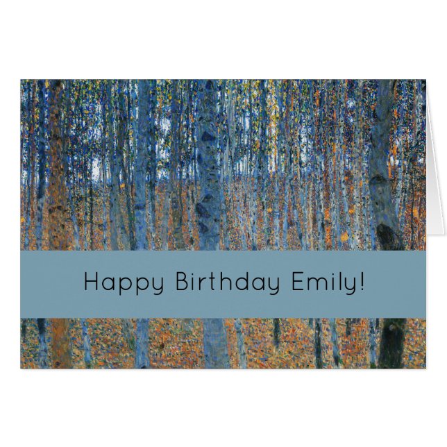 Cartão Gustav Klimt Beech Tree Grove (Frente Horizontal)