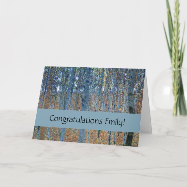 Cartão Gustav Klimt Beech Tree Grove (Frente)