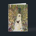 Cartão Gustav Klimt - Caminho do Jardim com Galinhas<br><div class="desc">Caminho do Jardim com Galinhas - Gustav Klimt,  Petróleo na Canvas,  1916</div>