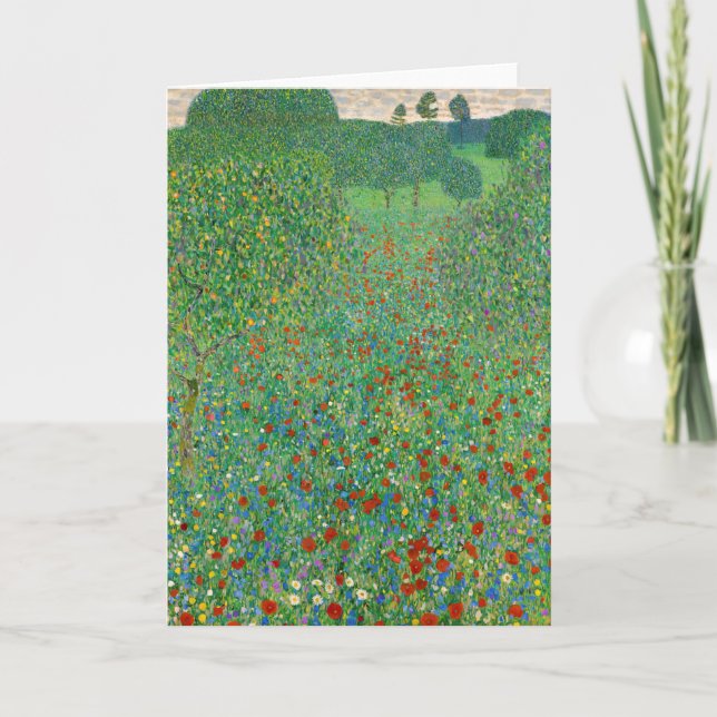 Cartão Gustav Klimt - Campo Poppy (Frente)