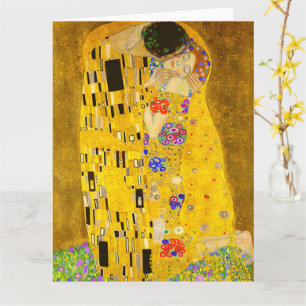 Cartão Gustav Klimt é o famoso quadro Beijo.