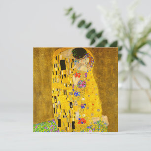 Cartão Gustav Klimt é o famoso quadro Beijo.