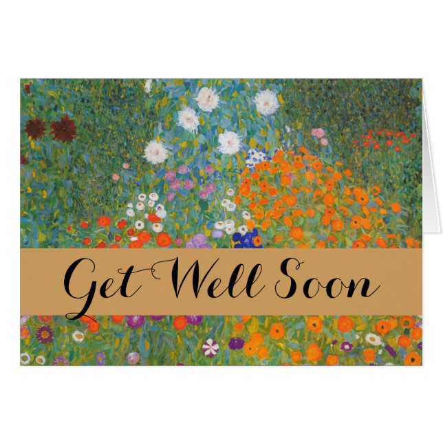 Cartão Gustav Klimt Flower Garden Cottage Nature (Frente Horizontal)