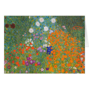 Cartão Gustav Klimt Flower Garden Cottage Nature