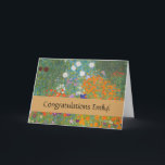 Cartão Gustav Klimt Flower Garden Cottage Nature<br><div class="desc">Uma bela pintura de jardim - esta é uma pintura clássica de Gustav Klimt,  chamada Jardim de Algodão,  ou Jardim Bauergarten,  1907,  que é um close up de um jardim floral,  uma pintura floral colorida.</div>