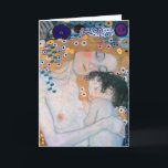 Cartão Gustav Klimt - Mãe e Filho<br><div class="desc">Mãe e Criança (detalhe da Mulher de Três Idades) - Gustav Klimt,  Oil on Canvas,  1905</div>