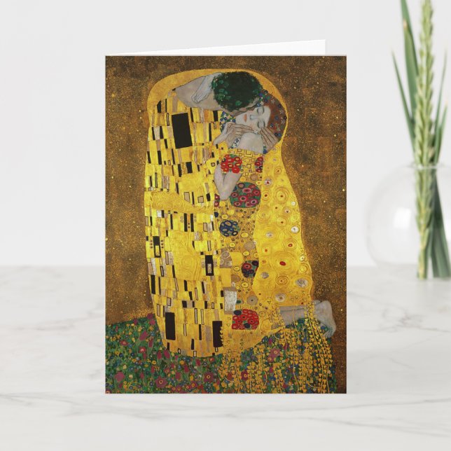 Cartão Gustav Klimt O Beijo (Frente)