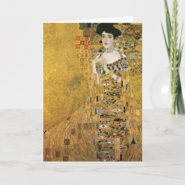 Cartão Gustav Klimt - Retrato de Adele Block Bauer (Frente)