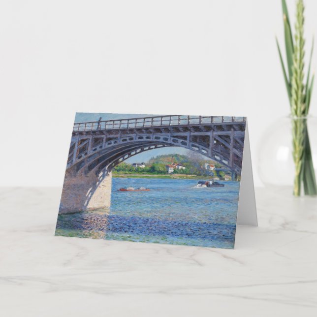 Cartão Gustave Caillebotte - Ponte Argenteuil & Seine (Frente)