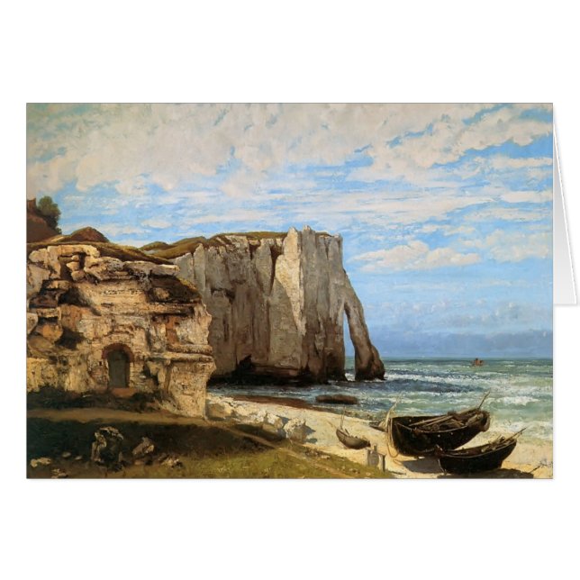 Cartão Gustave Courbet- os penhascos em Etretat (Frente Horizontal)
