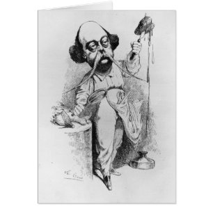 Cartão Gustave Flaubert que disseca a senhora Bovary