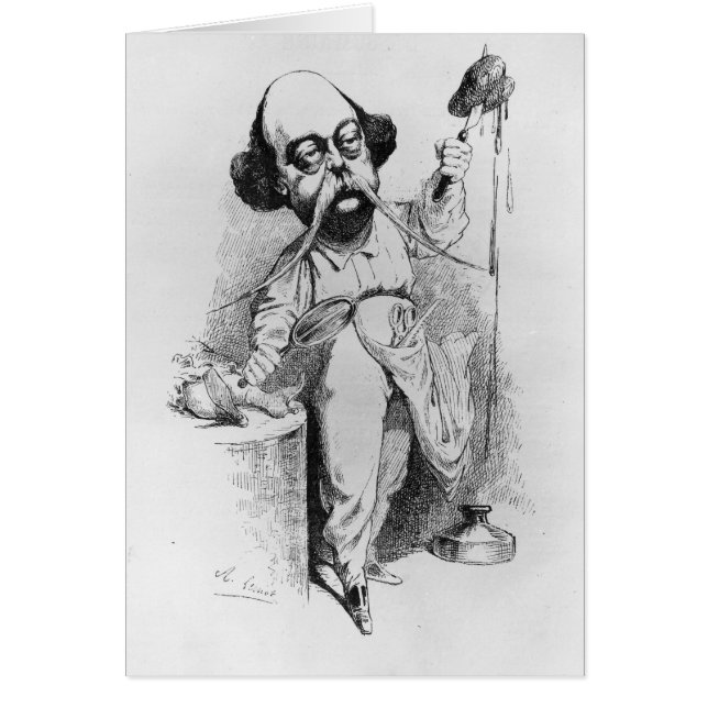 Cartão Gustave Flaubert que disseca a senhora Bovary (Frente)
