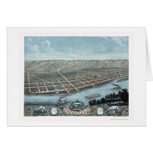 Cartão Guttenburg, mapa panorâmico de IA - 1869 (Frente Horizontal)