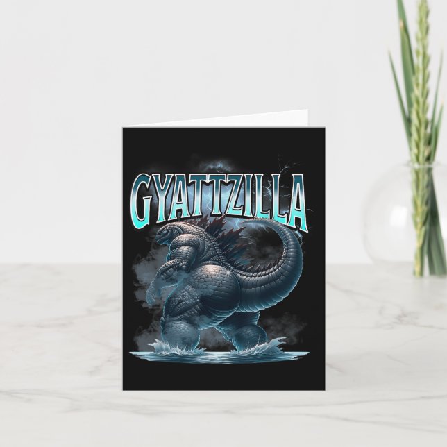 Cartão Gyattzilla Meme Zilla Kaiju Rizz Brainrot Skibidi (Frente)