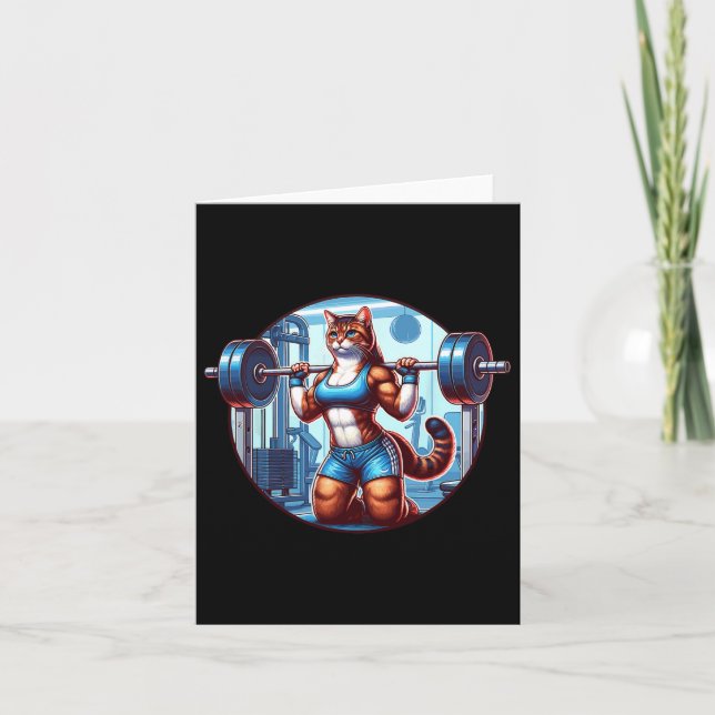 Cartão Gym Muscle Girl Com Uma Bela Bela Energia Bodybu (Frente)