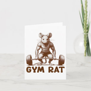 Cartão Gym Rat Malhação Criador de Portes Engraçado Gym W