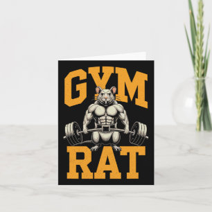 Cartão Gym Rat Significa Rato De Gym Pesando Na Gama