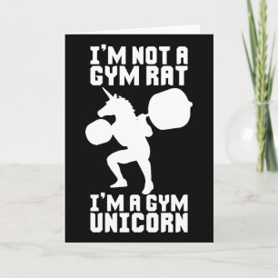 Cartão Gym Rat vs Gym Unicorn - Engraçado Inspiração de W