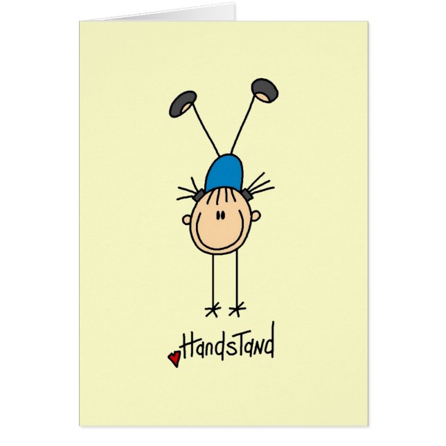 Cartão Gymnast que faz Handstands (Frente)