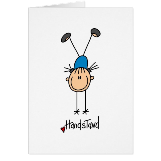 Cartão Gymnast que faz Handstands (Frente)